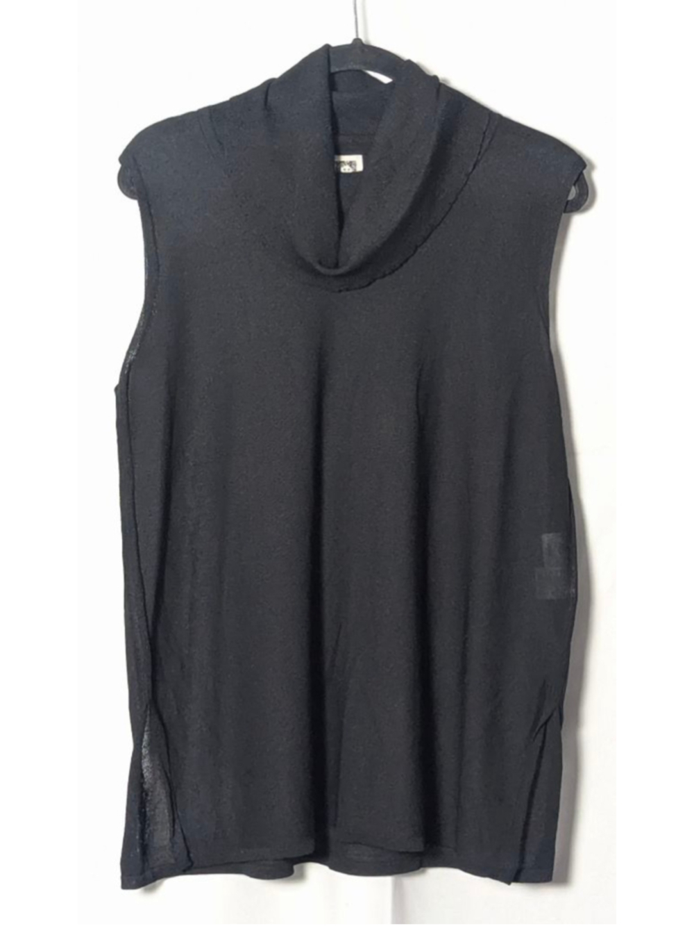 Anne Klein Black Sleeveless Turtleneck Top Large Lightweight